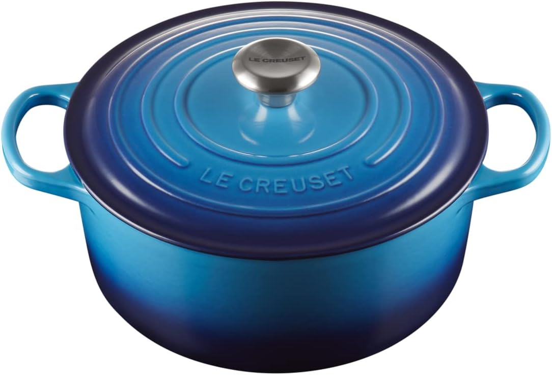 Lot de 2 Cocottes Le Creuset Signature en fonte émaillée avec couvercle, 30 cm, 8,4 L + Set d'écumoires Le Creuset offert