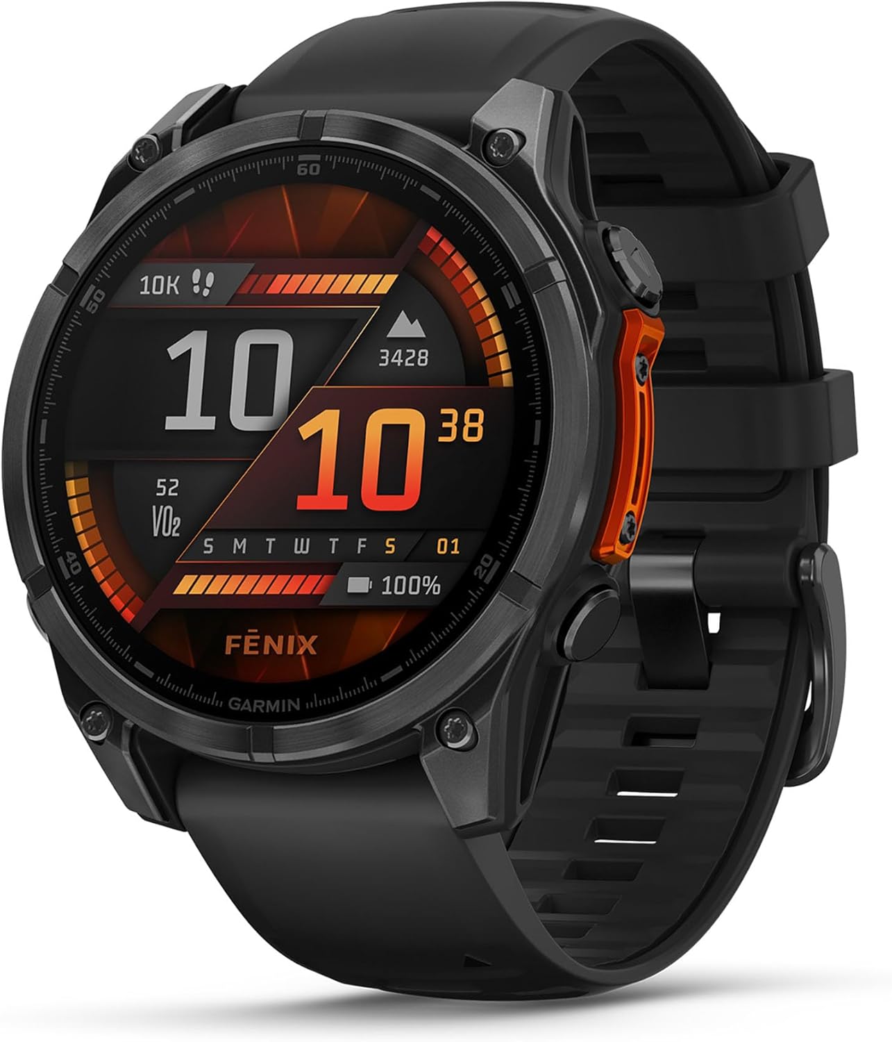 Garmin fēnix 8 – Multisport-Smartwatch, 1,4" AMOLED Touch-/Tastendisplay, bis zu 16 Tage Akkulaufzeit, 80+ Sport-/Outdoor-Apps, TOPO-Karten, EKG, Telefonie, Musik, Taschenlampe