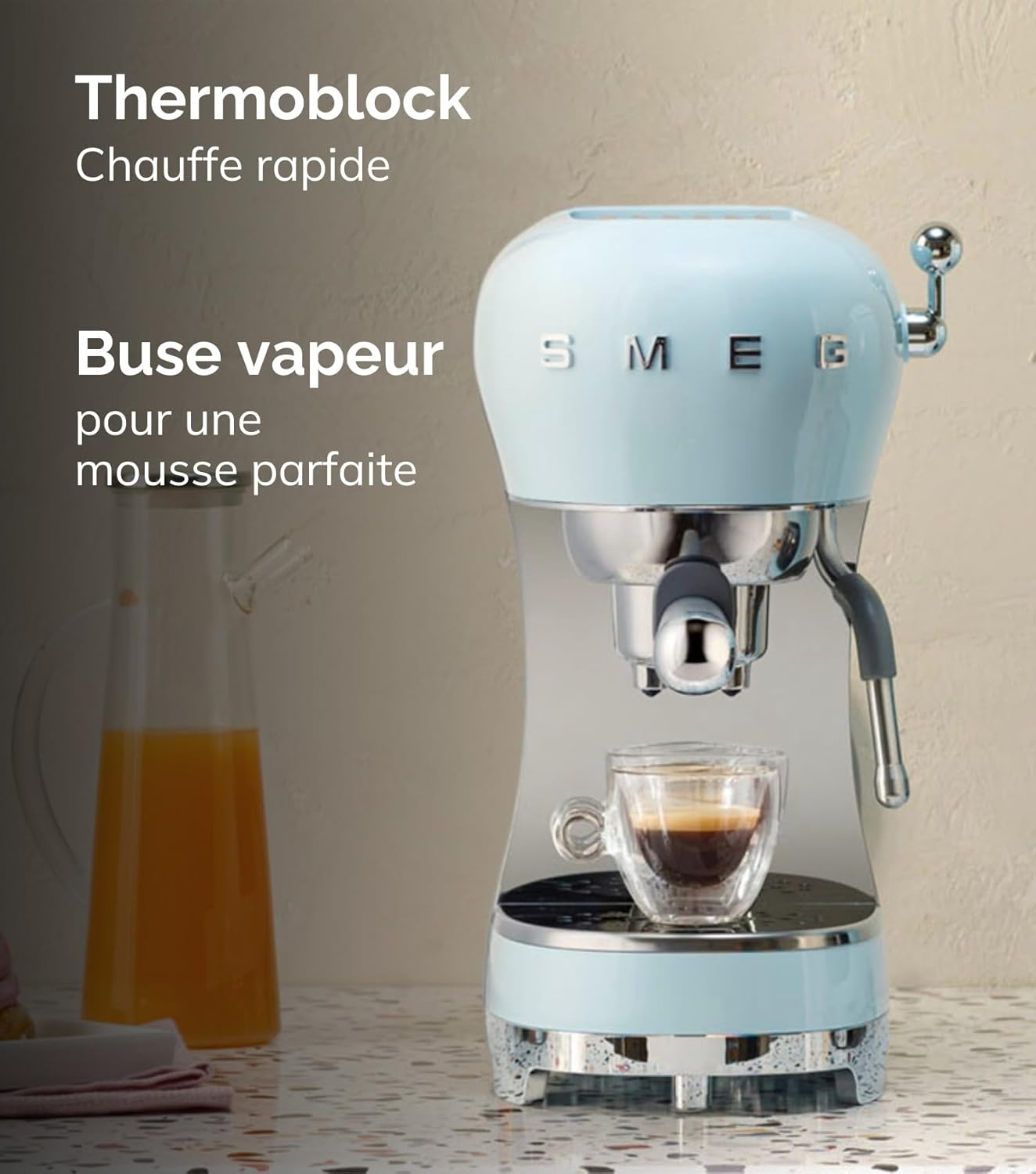 Machine à café expresso manuelle Smeg + 4 paquets de café moulu premium offerts