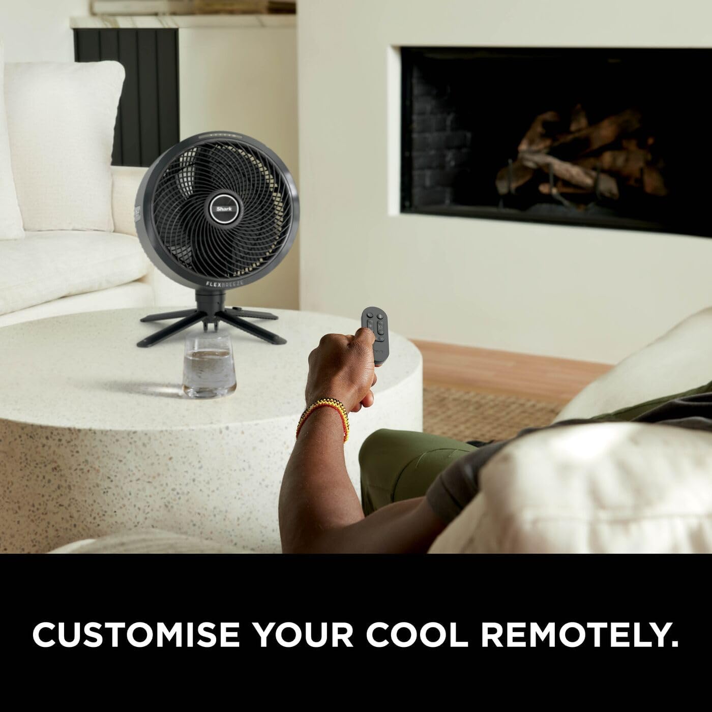 Shark FlexBreeze Pro Mist Cordless Indoor & Outdoor Fan with Outdoor Misting System, 20m Cooling Reach, 24hr Runtime, Pedestal & Table Fan, 5 Speeds, Quiet, Remote Control, Charcoal Grey FA300UK