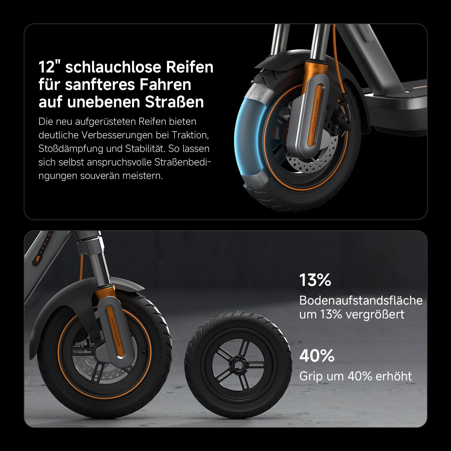 Xiaomi E-Scooter, 6 Max, mit Deutscher Straßenzulassung (Max 20km/h, bis 75km Reichweite, 12" Tubeless-Reifen, Doppelfederung, Doppelbremse, Apple Find My, App, Faltbarer Scooter)